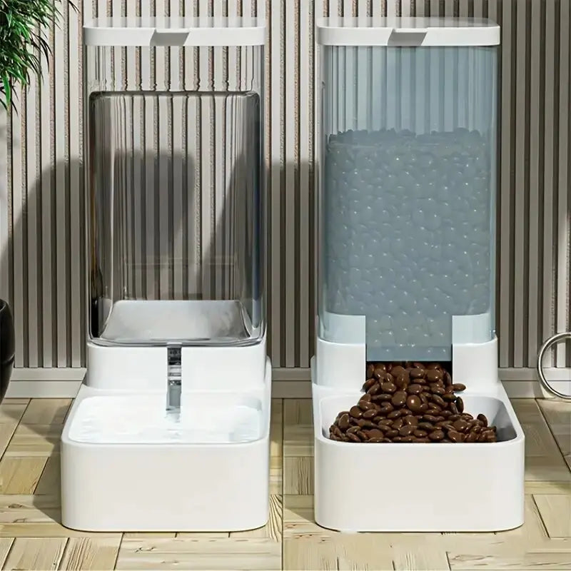 Automatic Gravity Pet Feeder & Water Dispenser Set